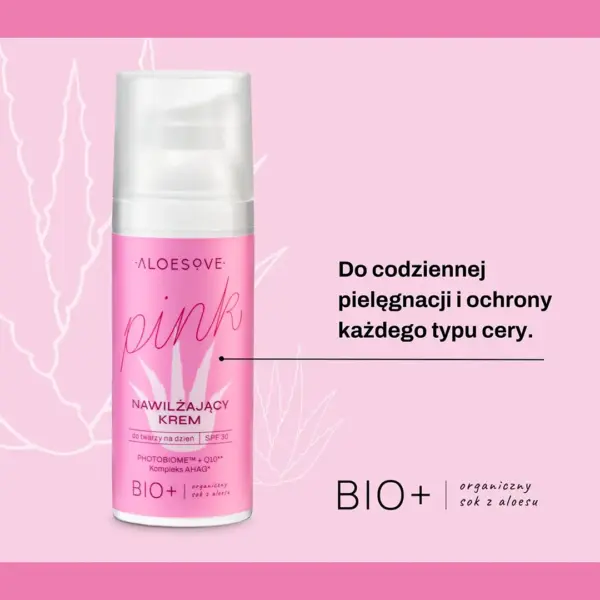 ALOESOVE PINK Krem nawilżający do twarzy na dzień SPF30 – zdjęcie 2