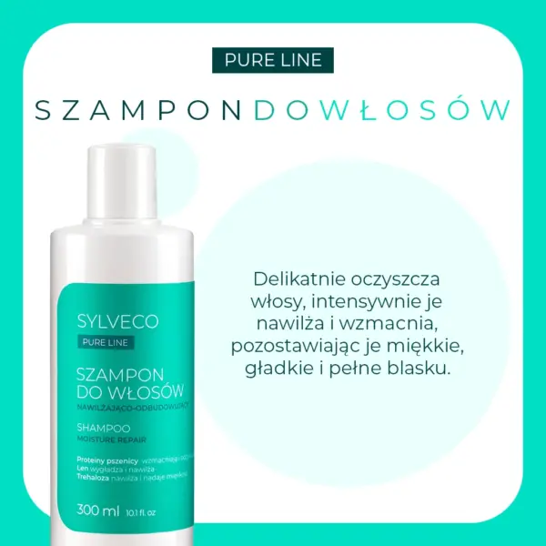 SYLVECO PURE LINE Szampon do włosów odbudowująco-nawilżający – zdjęcie 2