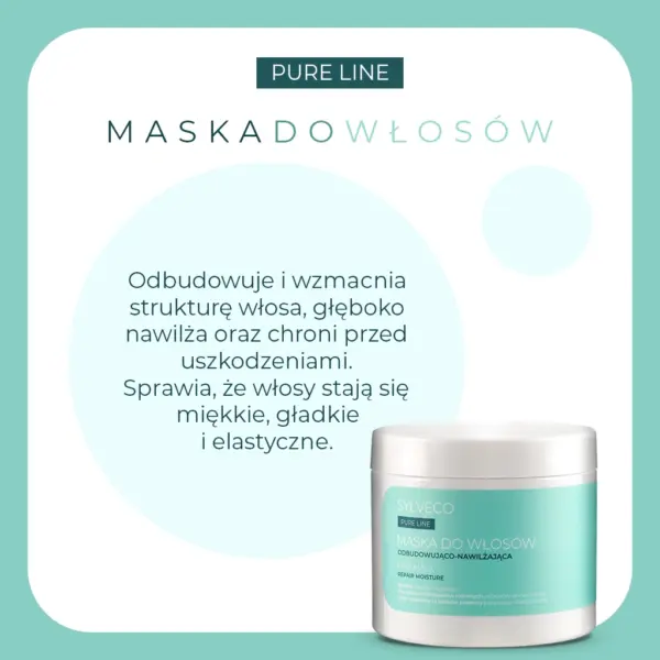 SYLVECO PURE LINE Maska do włosów odbudowująco-nawilżająca – zdjęcie 2