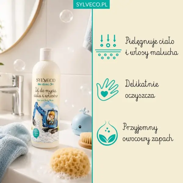 SYLVECO dla dzieci 3+ Owocowy żel do mycia ciała i włosów dla chłopców – zdjęcie 2