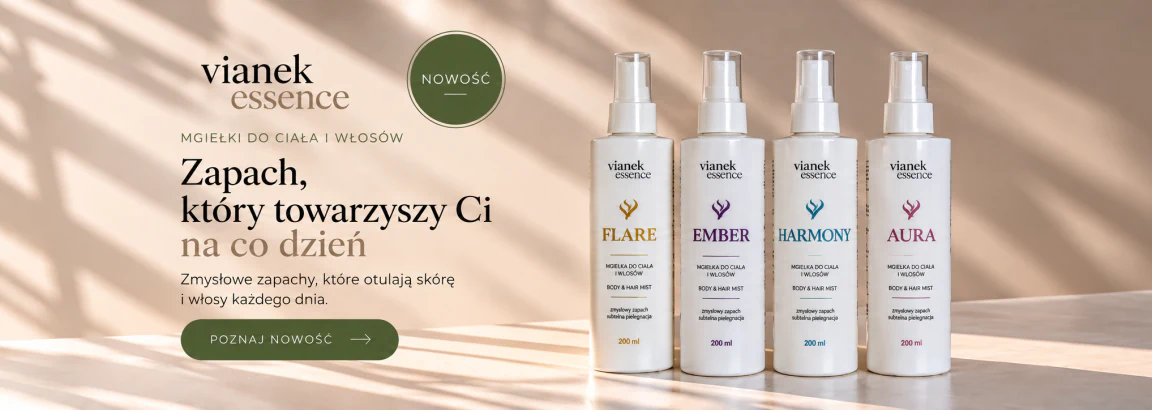 Nowe mgiełki do ciała i włosów VIANEK Essence AURA i EMBER. Znajdź swój zapach.